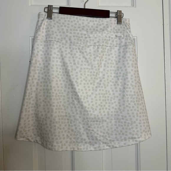 Nike Dri-Fit 17” Golf Skirt UV Grid Print Tennis Skort White Athletic Preppy XS - Picture 12 of 15